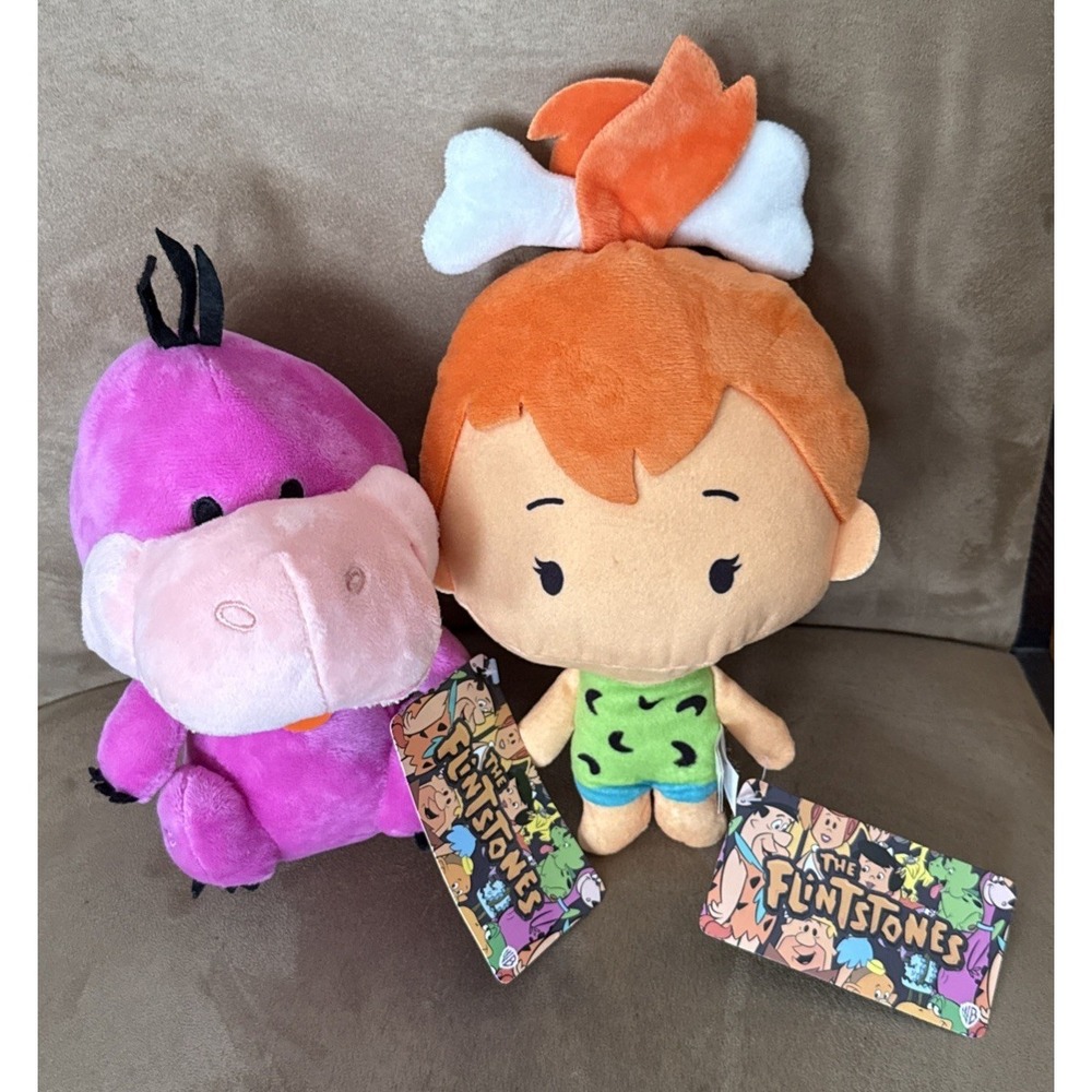 The Flintstones Pebbles And Dino Stuffed Plush Doll 8" Toy Factory w/ Tag